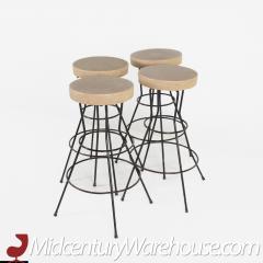 Weinberg Style Mid Century Brown Vinyl and Iron Stools Set of 4 - 2576906