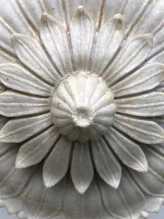 Well carved Italian Marble Architectural Element of a Flower on a Steel Stand - 1626152