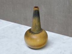 Wendelin Stahl Wendelin Stahl Stoneware Vase Yellow and Black Hare s Fur Glaze Germany 1960s - 4334504