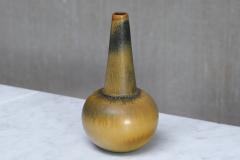 Wendelin Stahl Wendelin Stahl Stoneware Vase Yellow and Black Hare s Fur Glaze Germany 1960s - 4334507