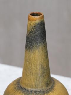 Wendelin Stahl Wendelin Stahl Stoneware Vase Yellow and Black Hare s Fur Glaze Germany 1960s - 4334509