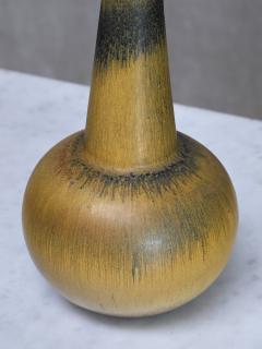Wendelin Stahl Wendelin Stahl Stoneware Vase Yellow and Black Hare s Fur Glaze Germany 1960s - 4334511