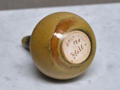 Wendelin Stahl Wendelin Stahl Stoneware Vase Yellow and Black Hare s Fur Glaze Germany 1960s - 4334512