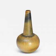 Wendelin Stahl Wendelin Stahl Stoneware Vase Yellow and Black Hare s Fur Glaze Germany 1960s - 4334693