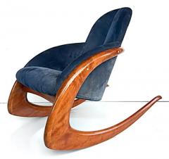 Wendell Castle Wendell Castle Crescent Moon Wood and Suede Rocking Chair - 3502716