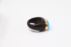 Weng Wood 18kt Gold and Turquoise Dome Ring - 2251383