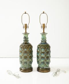 West German Sea Foam Glazed Lamps - 3296815