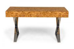 West Michigan Furniture Company American Mid Century Burl Laminate Campaign Desk - 4633772