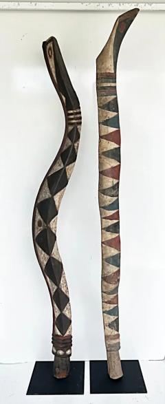 Western African Guinea or Senegal Baga Serpent Sculptures on Custom Iron Stands - 3579119
