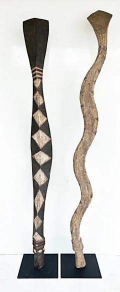 Western African Guinea or Senegal Baga Serpent Sculptures on Custom Iron Stands - 3579132