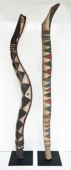 Western African Guinea or Senegal Baga Serpent Sculptures on Custom Iron Stands - 3579219