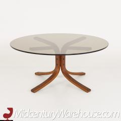 Westnofa Mid Century Bentwood and Smoked Glass Coffee Table - 2357961