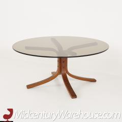 Westnofa Mid Century Bentwood and Smoked Glass Coffee Table - 2357962