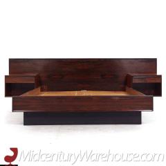 Westnofa Mid Century Danish Rosewood Queen Platform Bed with Nightstands - 3689311