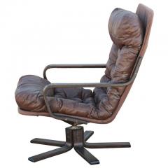 Westnofa Scandinavian Rosewood Leather Lounge Chair - 2658527