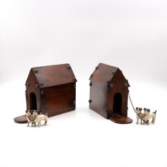 Whimsical Pair of Money Boxes with Jack Russell Doghouses English circa 1900  - 4588859