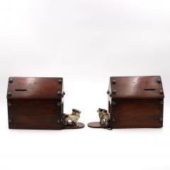 Whimsical Pair of Money Boxes with Jack Russell Doghouses English circa 1900  - 4588860