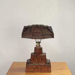 Whimsical Tramp Art Desk or Table Lamp - 4352491