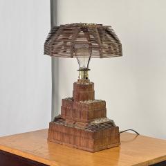 Whimsical Tramp Art Desk or Table Lamp - 4352498