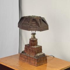 Whimsical Tramp Art Desk or Table Lamp - 4352507