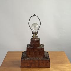 Whimsical Tramp Art Desk or Table Lamp - 4352512