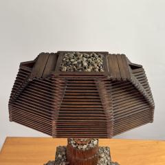 Whimsical Tramp Art Desk or Table Lamp - 4352515