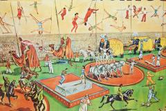 Whimsical and Bright Framed Original 1950s Circus Poster - 4793977