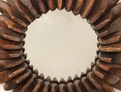 Whimsically Assembled Circular Folk Art Mirror of Antique Wooden Shoe Molds - 1525038