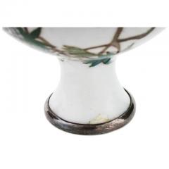 Whispers of Elegance Rare White Japanese Cloisonn Wisteria Tree Enamel Vase  - 3899946