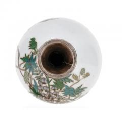 Whispers of Elegance Rare White Japanese Cloisonn Wisteria Tree Enamel Vase  - 3899947