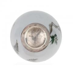 Whispers of Elegance Rare White Japanese Cloisonn Wisteria Tree Enamel Vase  - 3899948