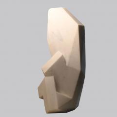 White Abstract Sculpture in Carrara Marble Italy 1985 - 1854341