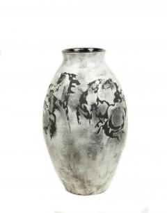 White Ceramic Horse Design Vase - 4665463