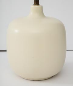 White Ceramic Mid Century Lamp with Custom Parchment shade c 1950 - 1198055