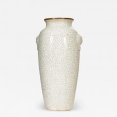 White Crackle Glazed Ceramic Urn Vase - 4214109