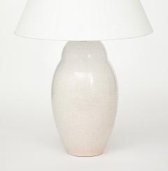 White Crackle Oivid Lamp Manufacture de Boulogne France 1930 s - 4620749