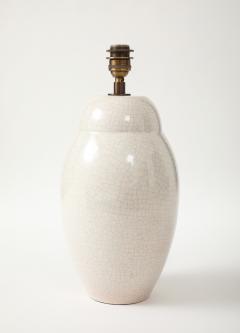 White Crackle Oivid Lamp Manufacture de Boulogne France 1930 s - 4620750