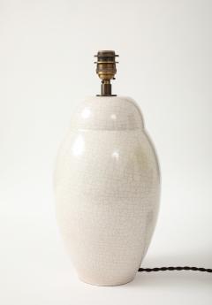 White Crackle Oivid Lamp Manufacture de Boulogne France 1930 s - 4620754
