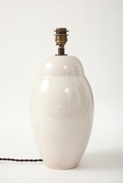 White Crackle Oivid Lamp Manufacture de Boulogne France 1930 s - 4620756