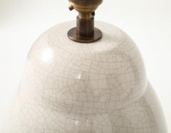 White Crackle Oivid Lamp Manufacture de Boulogne France 1930 s - 4620758