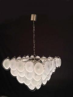 White Disc Murano Chandelier 1970s - 2471699