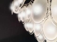 White Disc Murano Chandelier 1970s - 2471707