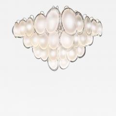 White Disc Murano Chandelier 1970s - 2474668