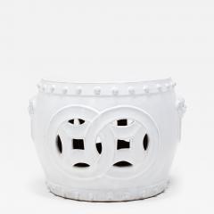 White Double Coin Garden Stool - 4214187