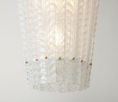 White Frosted Textured Murano Glass and Brass Pendant Chandelier Italy 2022 - 2949713