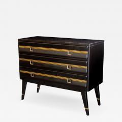 White Furniture Co 1940s Brown Lacquered and Parcel gilt 3 drawer Chest - 1125585