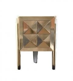 White Glass and Rose Gold Gilt Side Table - 1070207