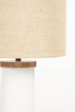 White Glazed Ceramic Cylinder Shape Lamp - 3380186