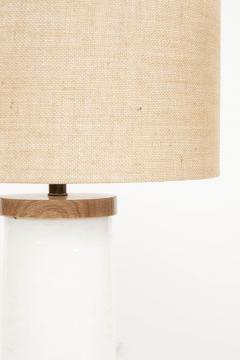 White Glazed Ceramic Cylinder Shape Lamp - 3380190