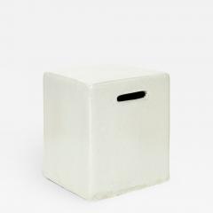 White Glazed Ceramic Garden Seat - 2323961